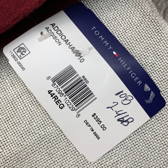 Tommy Hilfiger Mens Addison Maroon Single Breasted Wool Blend Overcoat Size 44R - Picture 8 of 13